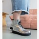 Dames veterboots zilver