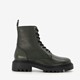 Leren dames veterboots groen