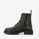 Leren dames veterboots groen