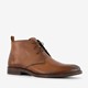 Hoge leren heren veterschoenen cognac