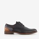Leren heren veterschoenen zwart dessin