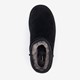 Gevoerde suede heren pantoffels zwart