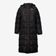 Lange gewatteerde dames jas zwart