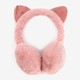 Fluffy meisjes oorwarmer met oortjes roze
