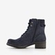 Veterboots blauw met gebreid detail