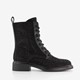 Dames veterboots met strass steentjes