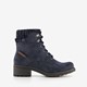 Veterboots blauw met gebreid detail