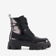 ONLY Shoes lak dames veterboots zwart