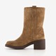 Suede dames laarzen met hak bruin