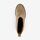 Suede dames enkellaarsjes met hak beige