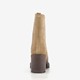 Suede dames enkellaarsjes met hak beige