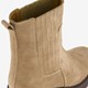Suede dames enkellaarsjes met hak beige