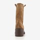 Suede dames laarzen met hak bruin