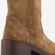 Suede dames laarzen met hak bruin