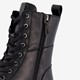 Leren dames veterboots zwart