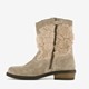 Leren meisjes western boots beige