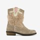 Leren meisjes western boots beige