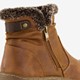 Lage gevoerde dames boots cognac