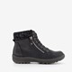 Lage gevoerde dames veterboots zwart