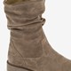 Suede dames enkellaarzen taupe