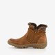 Lage gevoerde dames boots cognac