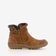 Lage gevoerde dames boots cognac