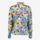 Dames blouse blauw met bloemenprint