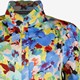 Dames blouse blauw met bloemenprint