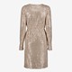 Dames jurk met pailletten beige