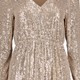 Dames jurk met pailletten beige