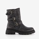 Dames biker boots met gespen grijs