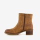 Dames enkellaarsjes met hak cognac