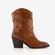 Leren dames western laarsjes cognac