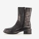 Leren dames biker boots met studs zwart