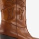 Leren dames western laarsjes cognac