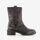 Leren dames biker boots met studs zwart