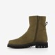 Leren dames boots olijfgroen