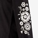 Meisjes shirt geborduurde mouwen zwart