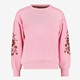 Meisjes sweater roze met bloemen