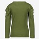 Geribde meisjes longsleeve groen