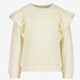 Meisjes sweater met ruches beige