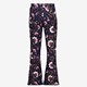 Meisjes flared broek met bloemenprint blauw