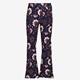 Meisjes flared broek met bloemenprint blauw
