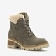 Hush Puppies suède dames veterboots beige/grijs