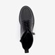 Leren dames veterboots zwart