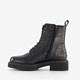 Leren dames veterboots zwart