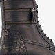 Leren dames veterboots zwart
