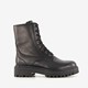Leren dames veterboots zwart