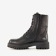 Leren dames veterboots zwart