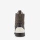 Leren dames veterboots grijs